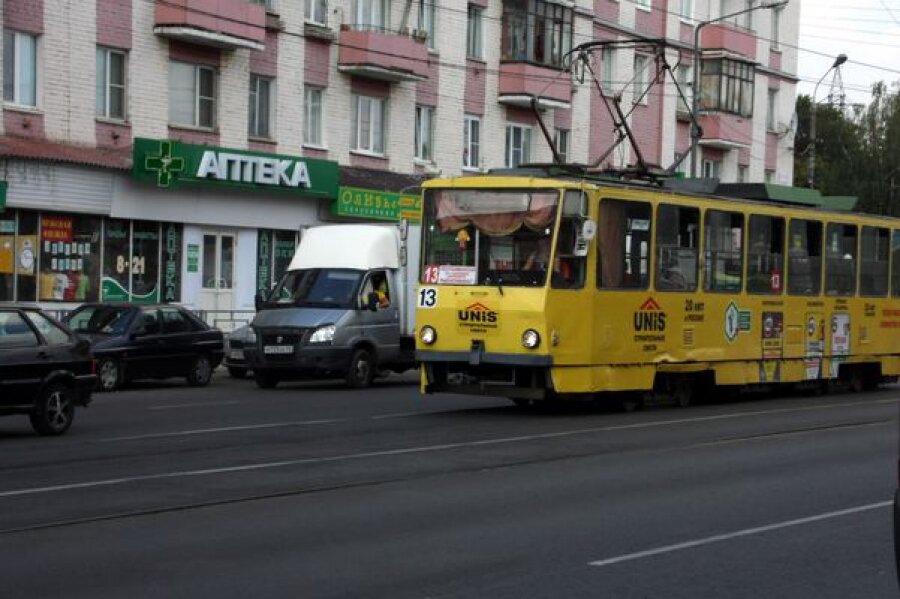 На проспекте Ленина в Твери остановлено движение трамваев