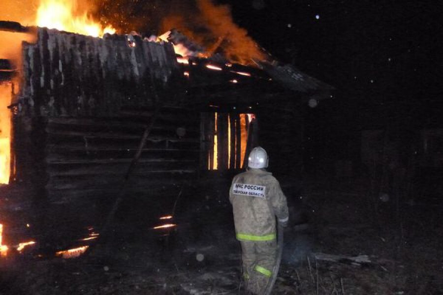 На пожаре в Кесовогорском районе пострадал человек