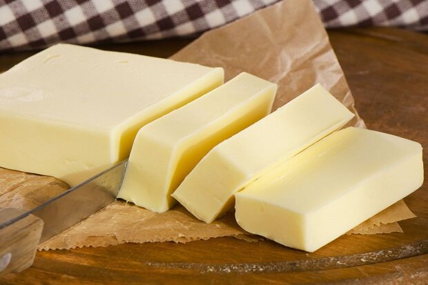 Butter on cutting board.